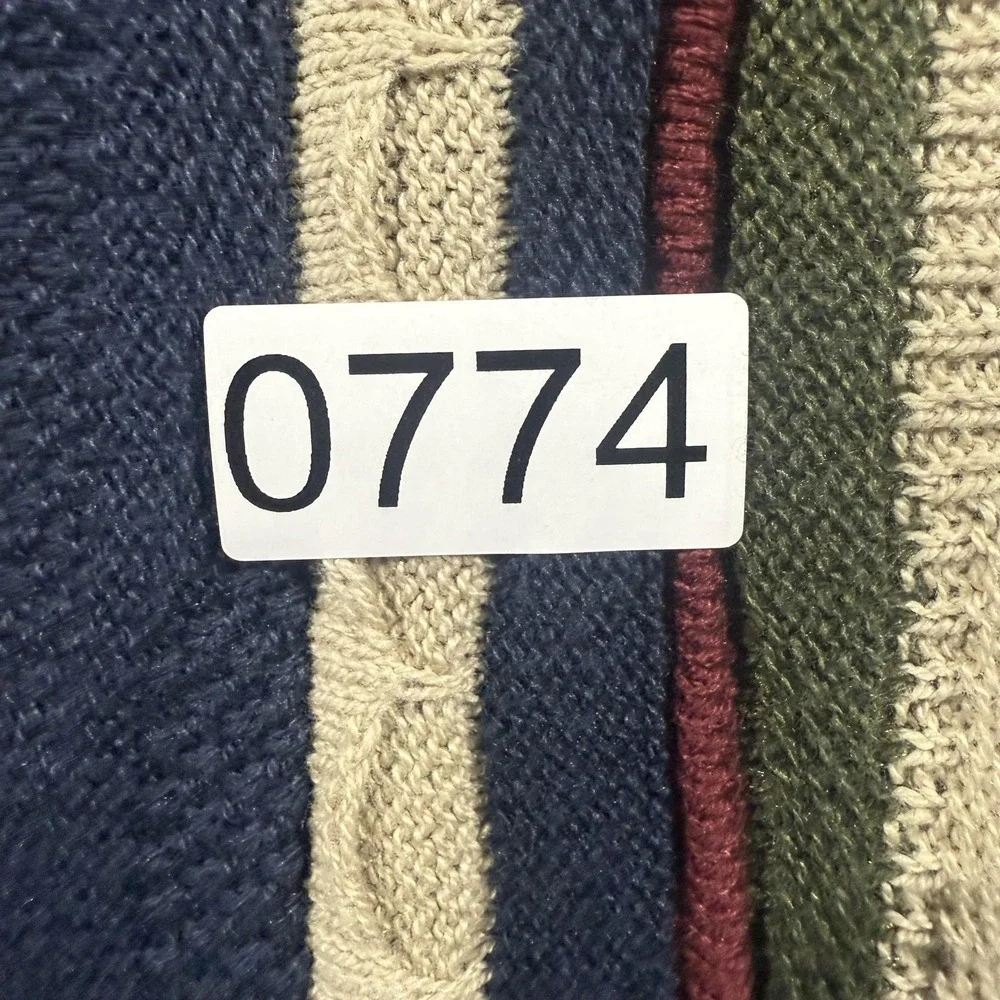 Hollister Sweater Mens Medium Multicolor Striped Cable Knit Crewneck Pullover